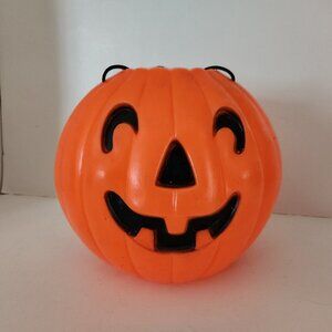 Vintage Blow Mold Halloween Jack O'Lantern Candy Pail *AS IS*